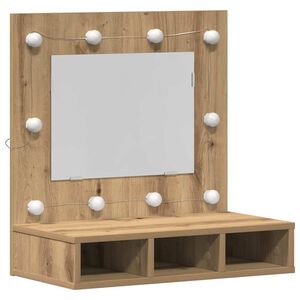 vidaXL Dulap cu oglindă cu raft Stejar Artizanal 60 x 31,5 x 62 cm