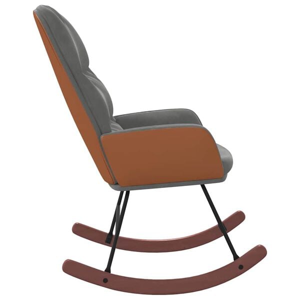 vidaXL Scaun balansoar, gri închis, catifea