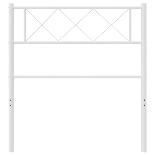 vidaXL Tăblie de pat metalică, alb, 75 cm