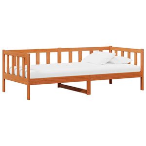 vidaXL Pat de zi cu saltea Culoare ceară maro și alb 90 x 200 cm