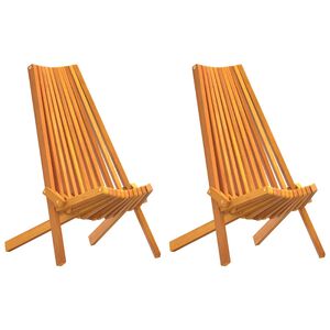vidaXL Scaun 2 buc. Maro Lemn Solid de Acacia