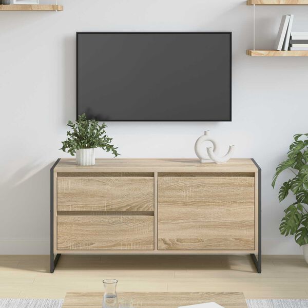 vidaXL Cabinet TV cu sertar Sonoma 100 x 36 x 49.5 cm Lemn compozit