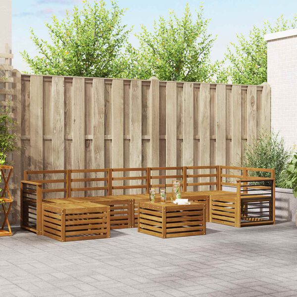 vidaXL Seturi de canapele 8 pcs natural Lemn Solid de Acacia