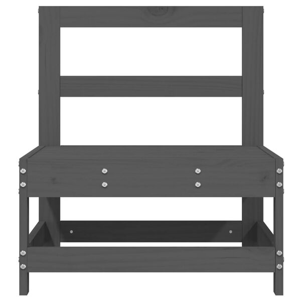 vidaXL Canapele de mijloc pentru grădină, gri, lemn masiv pin