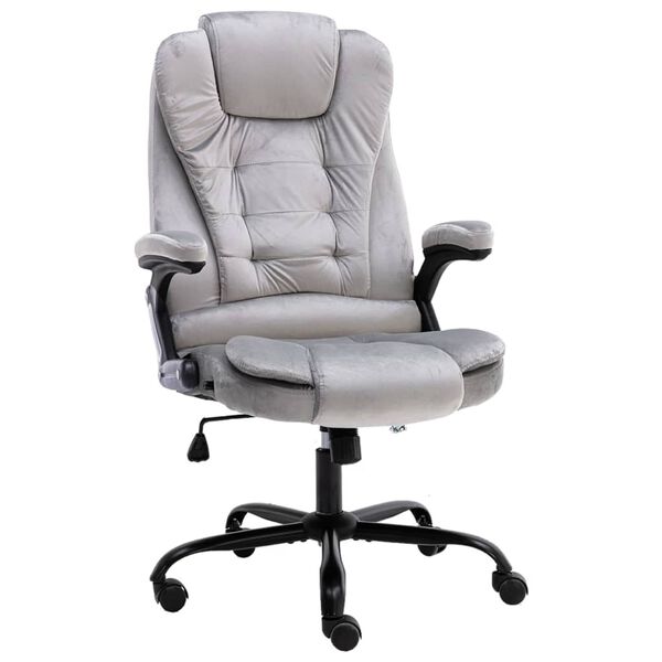 vidaXL Scaun de birou, gri deschis, catifea