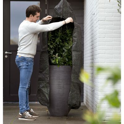 Capi Husă pentru plante, imprimeu negru/verde, mediu, 100x200 cm