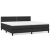 vidaXL Pat box spring cu saltea, negru, 200x200 cm, piele ecologică