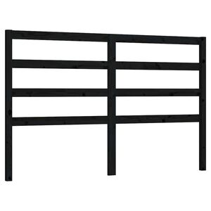 vidaXL Tăblie de pat, negru, 126x4x100 cm, lemn masiv de pin