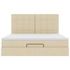 vidaXL Cadru de pat otoman cu saltea crem 180x200cm stofa