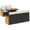 vidaXL Set mobilier grădină perne 6 piese negru poliratan/lemn acacia