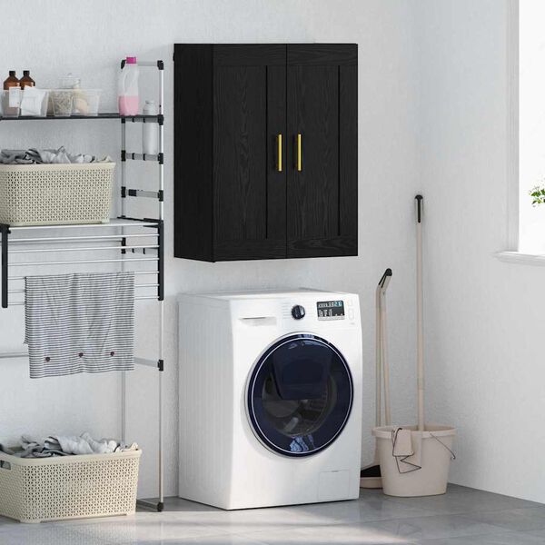 vidaXL Dulap montat pe perete Stejar Negru 69,5 x 34 x 90 cm