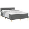 vidaXL Pat cu arcuri cu pernă Manual Gri &icirc;nchis 140 x 200 cm țesătură