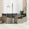 vidaXL Set de canapele pentru grădină 7 pcs Gri deschis Rattan poli