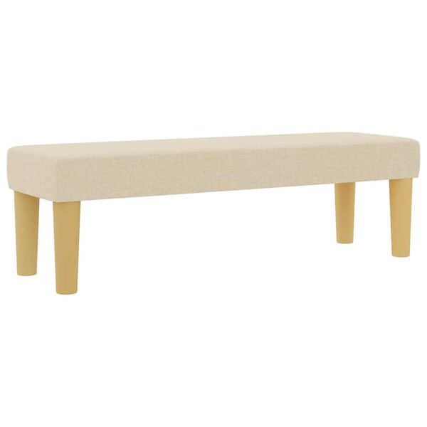 vidaXL Pat cu arcuri cu saltea cu headboard Crem 200 x 200 cm țesătură