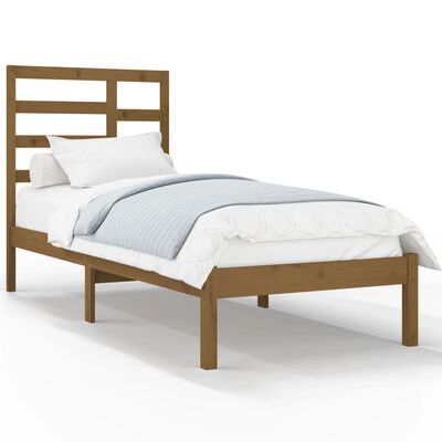 vidaXL Cadru de pat, maro miere, 100x200 cm, lemn masiv