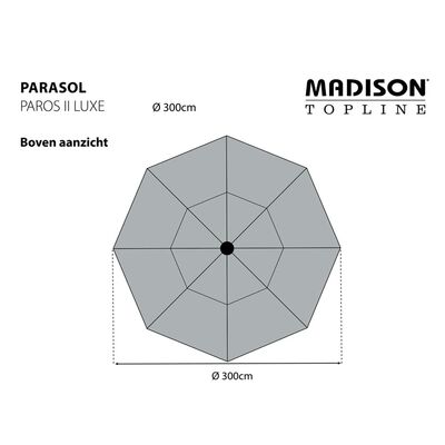 Madison Umbrelă de soare Paros II Luxe, gri deschis, 300 cm