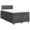 vidaXL Pat box spring cu saltea, gri &icirc;nchis, 120x190 cm, textil