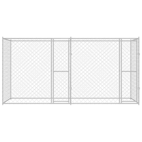 vidaXL Cușcă pentru câine Argintiu 400 x 200 x 200 cm Oțel Galvanizat