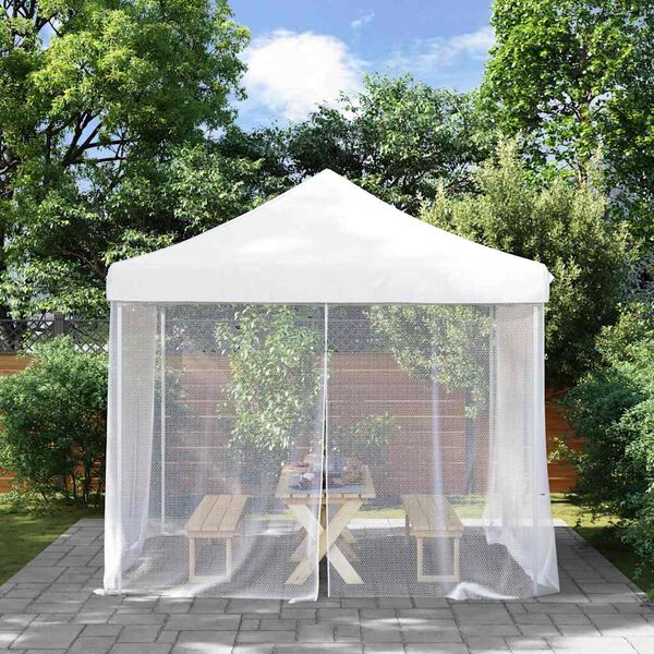 vidaXL Plasă de ț&acirc;nțari pentru exterior 220 ochiuri alb 300x300x200 cm