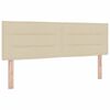 vidaXL Pat cu Saltea cu Arcuri cu saltea Crem 140 x 190 cm țesătură