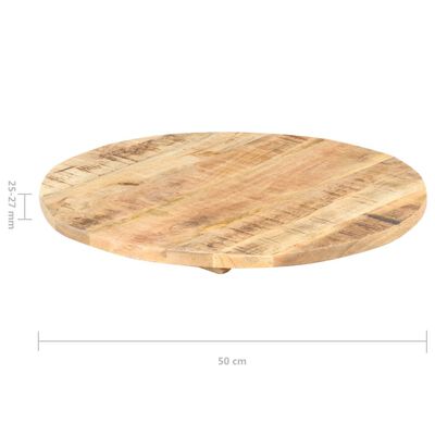 vidaXL Blat de masă, 50 cm, lemn masiv mango, rotund, 25-27 mm