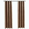 vidaXL Draperii opace cu inele, 2 buc., bej, 140 x 225 cm, catifea