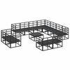 vidaXL Set de canapele pentru grădină cu pernă 12 pcs Negru Aluminiu