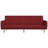 vidaXL Canapea extensibilă cu taburet, 2 locuri, roșu vin, textil