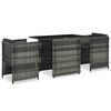 vidaXL Set mobilier de bistro cu perne, 3 piese, gri, poliratan