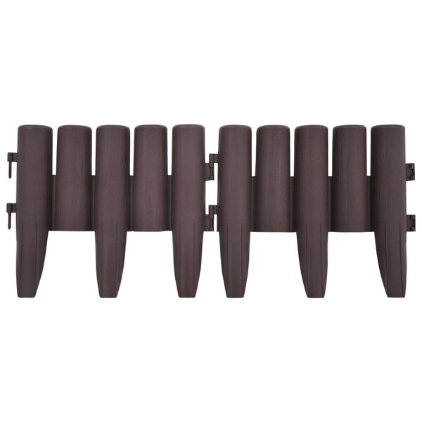 vidaXL Borduri de gazon, 36 buc., maro, 10 m, PP