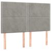 vidaXL Pat box spring cu saltea, gri deschis, 140x190 cm, catifea