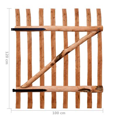 vidaXL Poartă de gard simplă, lemn de alun tratat, 100x120 cm