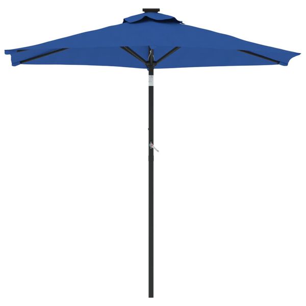 vidaXL Umbrelă soare de grădină st&acirc;lp din oțel albastru 225x225x212 cm