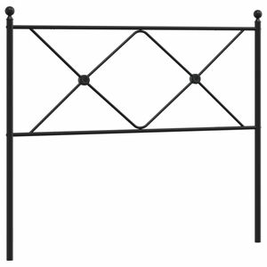 vidaXL Tăblie de pat metalică, negru, 107 cm