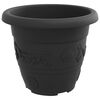 vidaXL Ghiveci rotund pentru flori 24 pcs Negru &Oslash; 26 x 21.5 cm Plastic