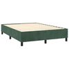 vidaXL Pat box spring cu saltea, verde &icirc;nchis, 140x190 cm, catifea