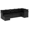 vidaXL Set canapele de grădină cu perne, 7 piese, negru, poliratan