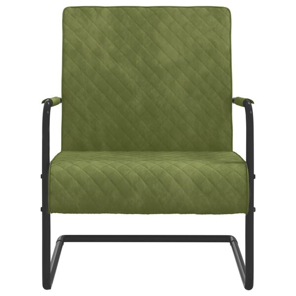 vidaXL Scaun tip consolă, verde deschis, catifea