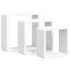 vidaXL Rafturi de perete cub, 3 buc., alb, MDF