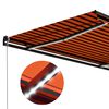 vidaXL Copertină retractabilă manual LED portocaliu și maro 300x250 cm