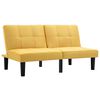 vidaXL Canapea cu 2 locuri, galben, material textil