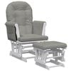 vidaXL Scaun glisant cu taburet, gri deschis, material textil