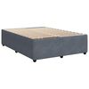 vidaXL Pat box spring cu saltea, gri &icirc;nchis, 140x190 cm, catifea