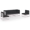vidaXL Set mobilier de grădină cu perne, 5 piese, lemn masiv de pin