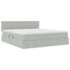 vidaXL Pat cu storage cu saltea cu headboard Gri deschis 90 x 200 cm