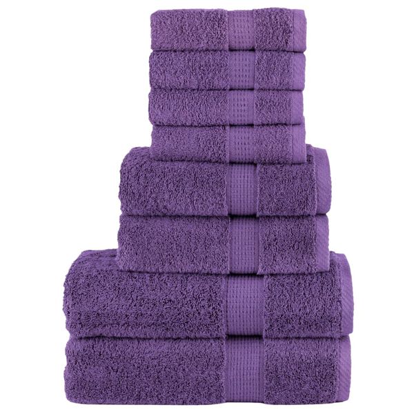 vidaXL Set de prosoape premium SOLUND, 8 piese, violet, 600 g/m&sup2;