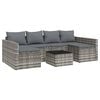 vidaXL Set mobilier de grădină cu perne, 2 piese, gri, poliratan