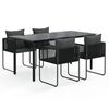 vidaXL Set de servit masa pentru grădină, 5 piese, negru