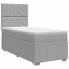 vidaXL Pat boxspring cu saltea Gri deschis 100 x 200 cm Țesătură