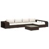 vidaXL Set mobilier de grădină cu perne, 8 piese, maro, poliratan